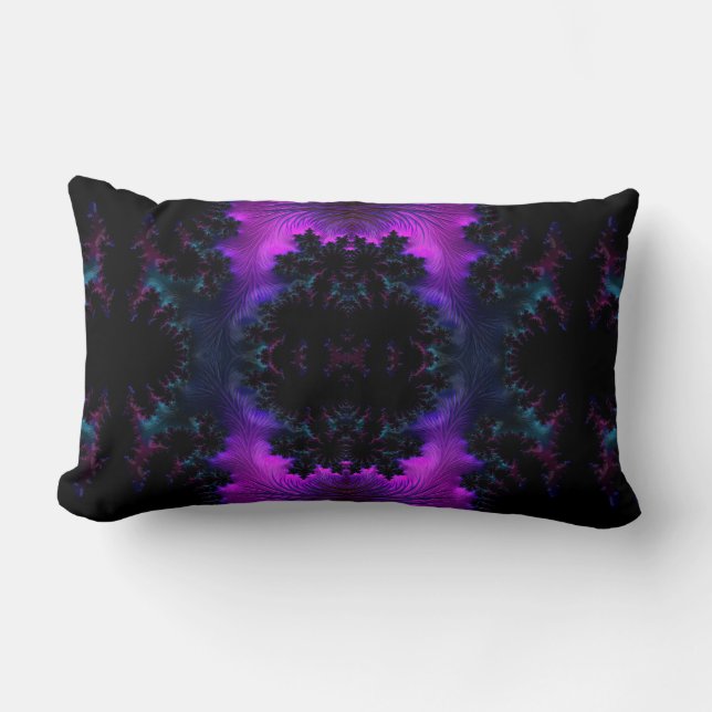 Aurora Borealis, Midnight Fractal Kussen (Voorkant)
