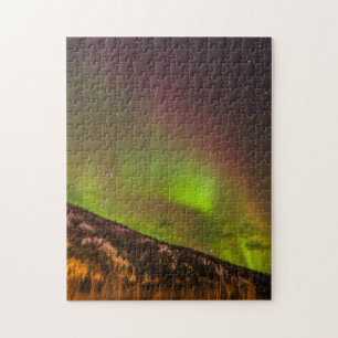 Aurora Borealis Mountains Fairbanks Alaska Legpuzzel