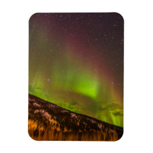 Aurora Borealis   Mountains Fairbanks Alaska Magneet