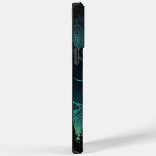 Aurora Borealis Mountains iPhone Case (Achterkant / Rechts)