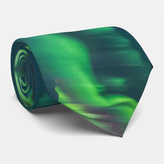 Aurora Borealis Mystical Boho Groen Blauw Stropdas (Opgerold)