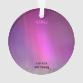 Aurora Borealis Naam Datum Acryl Ornament (achterkant)