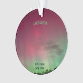 Aurora Borealis Naam Datum Acryl Ornament (voorkant)
