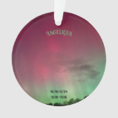 Aurora Borealis Naam Datum Acryl Ornament (voorkant)