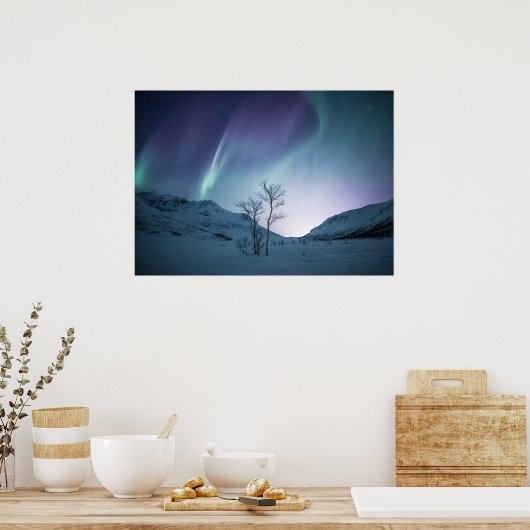 Aurora Borealis Night Poster (Keuken)