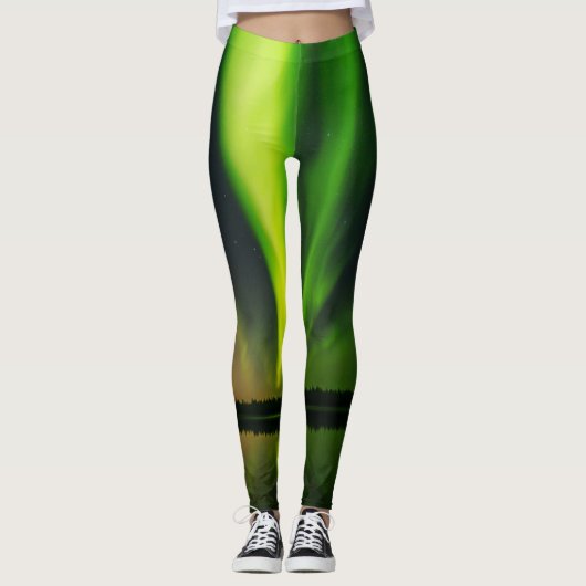 Aurora Borealis Noordelijke lichten Alaska, hemel Leggings (Voorkant)