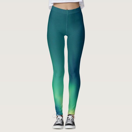 Aurora Borealis Noordelijke lichten Alaska Sky Leggings (Voorkant)
