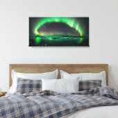 Aurora Borealis - noordelijke lichten Canvas Afdruk (Insitu (Slaapkamer))