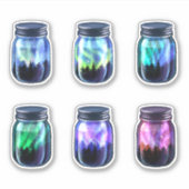 Aurora Borealis Noordelijke Lichten Galaxy Sticker (Voorkant)