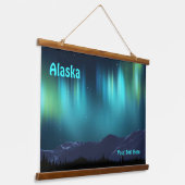 Aurora Borealis - noordelijke lichten Hangend Wandkleed (Gebogen)