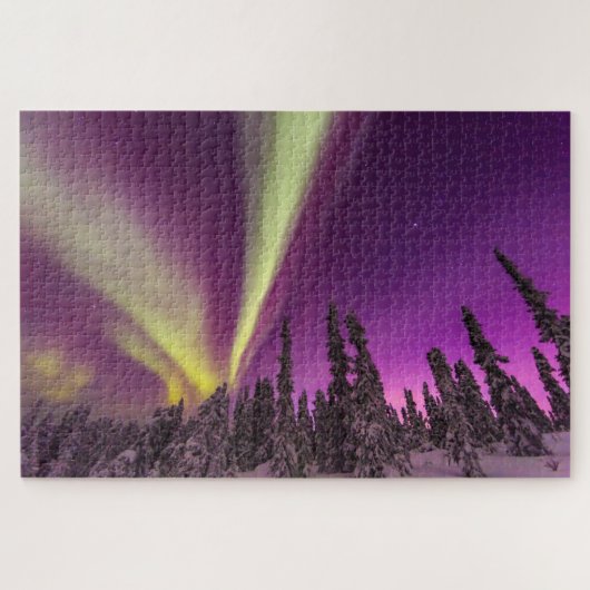 Aurora Borealis Noordelijke Lichten Luchtbanken Al Legpuzzel (Horizontaal)