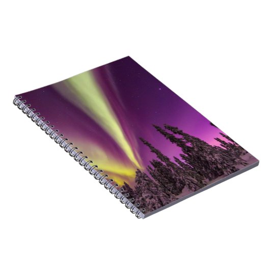 Aurora Borealis Noordelijke Lichten Luchtbanken Al Notitieboek (Rechterzijde)