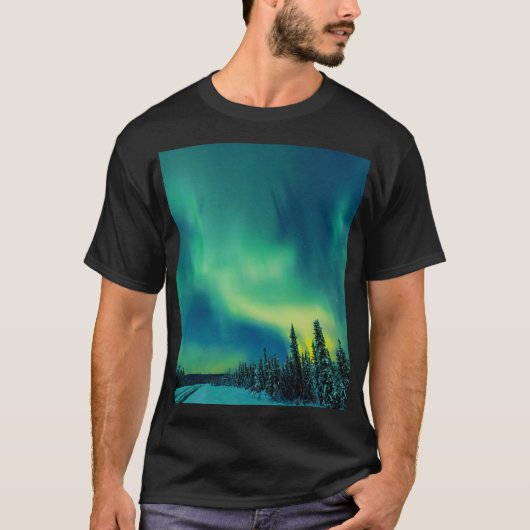 Aurora Borealis Noordelijke lichten Noordpoolgebie T-shirt (Voorkant)