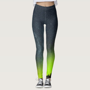 Aurora Borealis Noordelijke lichten wintersterren Leggings