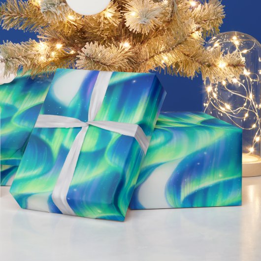 Aurora Borealis Noorderlicht Abstract Patroon Cadeaupapier (Feestdagen)