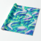 Aurora Borealis Noorderlicht Abstract Patroon Cadeaupapier (Uitgerold)
