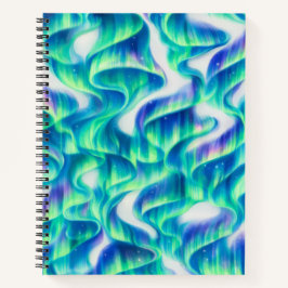 Aurora Borealis Noorderlicht Abstract Patroon Notitieboek