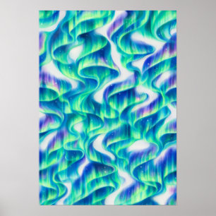 Aurora Borealis Noorderlicht Abstract Patroon Poster