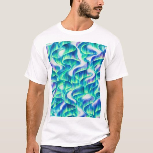 Aurora Borealis Noorderlicht Abstract Patroon T-shirt (Voorkant)
