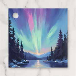 Aurora Borealis | Noorderlicht Aquarel Bedankjes Labels