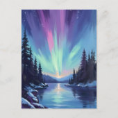 Aurora Borealis | Noorderlicht Aquarel Briefkaart (Voorkant)