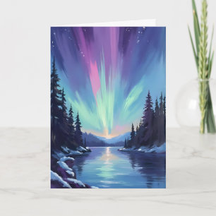 Aurora Borealis   Noorderlicht Aquarel Kaart