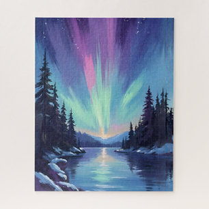 Aurora Borealis Noorderlicht Aquarel Legpuzzel