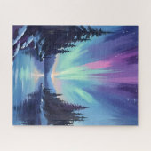 Aurora Borealis | Noorderlicht Aquarel Legpuzzel (Horizontaal)