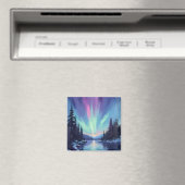 Aurora Borealis | Noorderlicht Aquarel Magneet (Insitu (Vaatwasser))