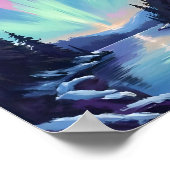 Aurora Borealis | Noorderlicht Aquarel Poster (Hoek)
