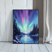 Aurora Borealis | Noorderlicht Aquarel Poster