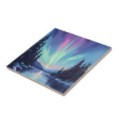 Aurora Borealis | Noorderlicht Aquarel Tegeltje (Zijkant)