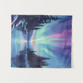 Aurora Borealis | Noorderlicht Aquarel Wandkleed (Voorkant (horizontaal))