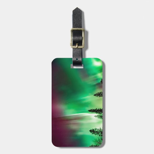 Aurora borealis noorderlicht bagagelabel (Voorkant verticaal)