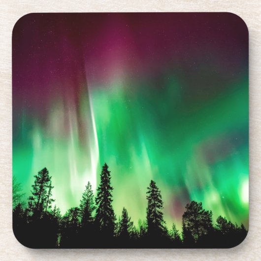 Aurora borealis noorderlicht bier onderzetter (Voorkant)