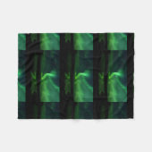Aurora Borealis Noorderlicht Bomen Natuur Landscha Fleece Deken (Voorkant (Horizontaal))