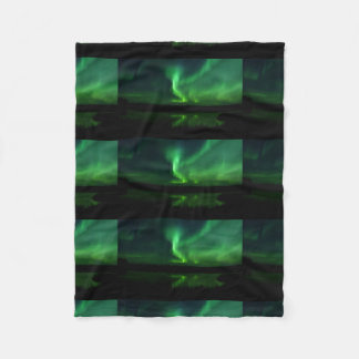 Aurora Borealis Noorderlicht Bomen Natuur Landscha Fleece Deken
