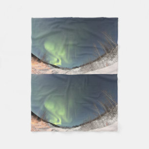 Aurora Borealis Noorderlicht Bomen Natuur Landscha Fleece Deken