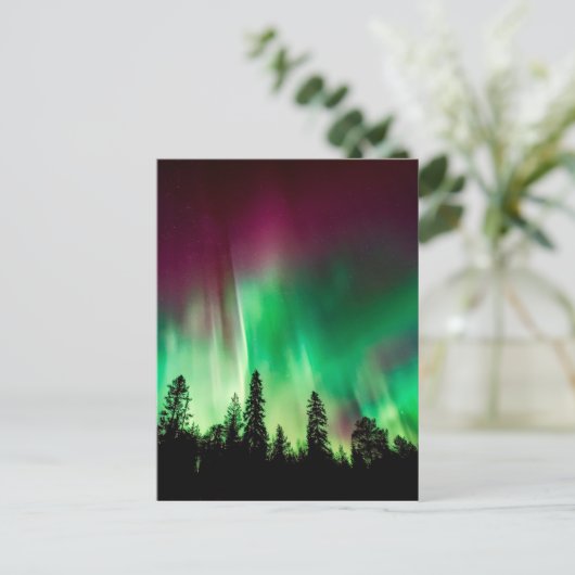 Aurora borealis noorderlicht briefkaart (Staand voorkant)