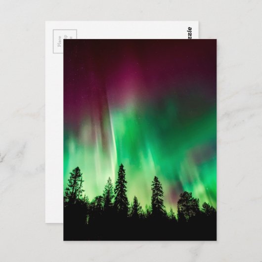 Aurora borealis noorderlicht briefkaart (Voorkant / Achterkant)