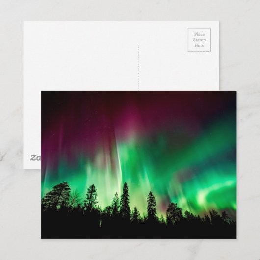 Aurora borealis noorderlicht briefkaart (Voorkant / Achterkant)