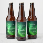 Aurora Borealis Noorderlicht Bruiloft Bier Etiket (Flessen)