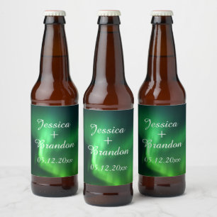 Aurora Borealis Noorderlicht Bruiloft Bier Etiket