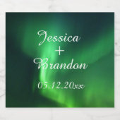 Aurora Borealis Noorderlicht Bruiloft Bier Etiket (Enkel label)