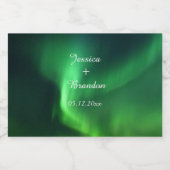 Aurora Borealis Noorderlicht Bruiloft Likeurfles Etiket (Enkel label)