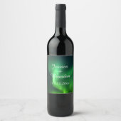 Aurora Borealis Noorderlicht Bruiloft Wijn Etiket (Voorkant)