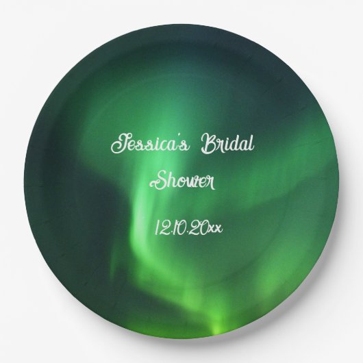 Aurora Borealis Noorderlicht Bruiloften Papieren Bordje (Voorkant)