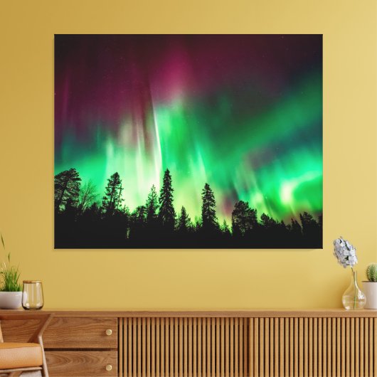 Aurora borealis noorderlicht canvas afdruk (Insitu (Woonkamer))