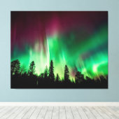 Aurora borealis noorderlicht canvas afdruk (Insitu (Houten vloer))