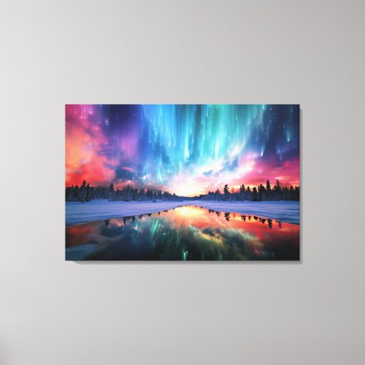 Aurora Borealis, Noorderlicht, Canvas Afdruk (Voorkant)